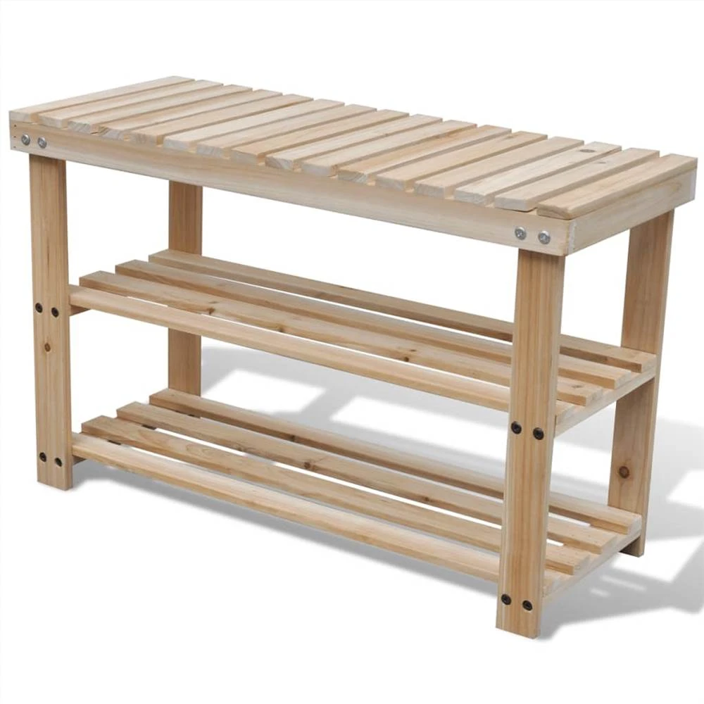 2-in-1 Shoe Rack With Bench Top Solid Fir Wood 1 2-in-1 Shoe Rack With Bench Top Solid Fir Wood