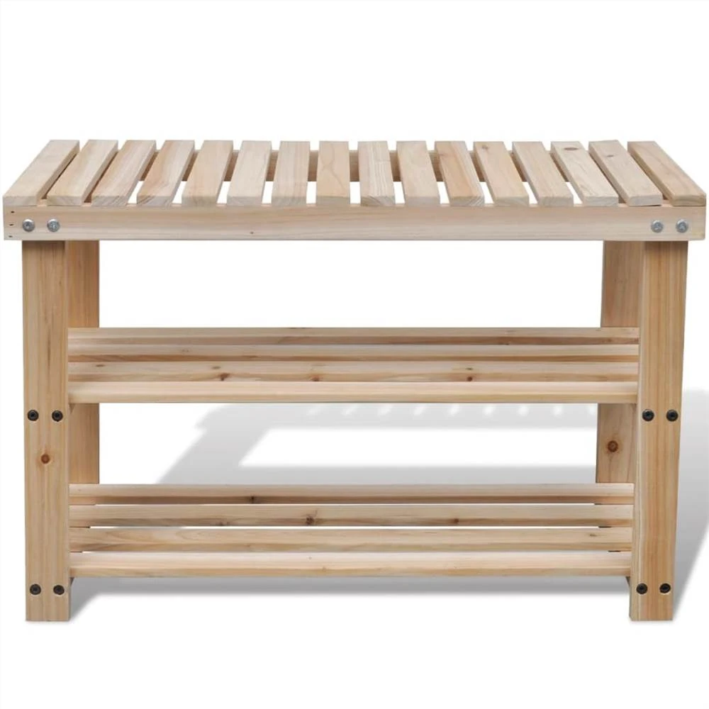 2-in-1 Shoe Rack With Bench Top Solid Fir Wood 2 2-in-1 Shoe Rack With Bench Top Solid Fir Wood - Image 2