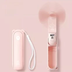 JISULIFE F8X Mini Fan Portable Fan 4800mAh Enduring Silent Foldable Usb Rechargeable Fan With Power Bank And Flashlight