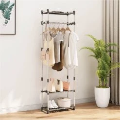 3-Tier Clothes Rack Silver 59x29x192 Cm Aluminium