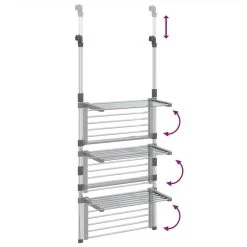 3-Tier Hanging Laundry Drying Rack Aluminium -JIMMY Shop 3 Tier Hanging Laundry Drying Rack Aluminium 515314 5