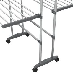 3-Tier Laundry Drying Rack With Wheels Silver 60x70x166 Cm -JIMMY Shop 3 Tier Laundry Drying Rack with Wheels Silver 60x70x166 cm 514616 5