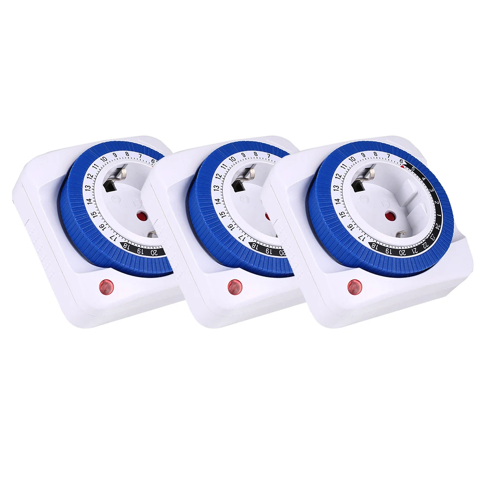 3PCS TIMEBEST GMT01A Mechanical Programmable Timer Switch, 230V 24 Hours Smart Countdown Timer Socket, Auto Power Off - EU Plug 1 3PCS TIMEBEST GMT01A Mechanical Programmable Timer Switch, 230V 24 Hours Smart Countdown Timer Socket, Auto Power Off - EU Plug