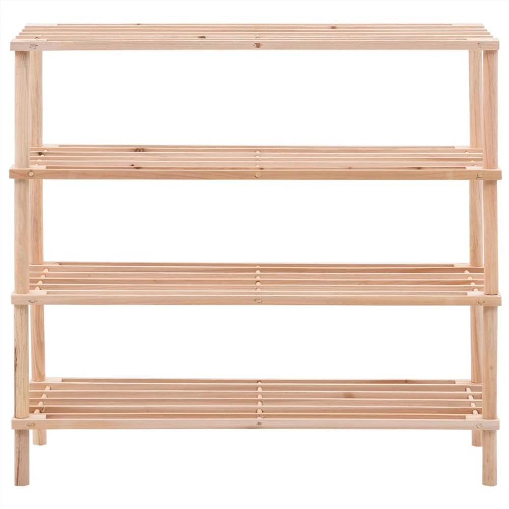 4-Tier Shoe Rack Solid Fir Wood 2 4-Tier Shoe Rack Solid Fir Wood - Image 2