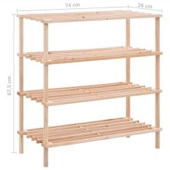 4-Tier Shoe Rack Solid Fir Wood 11 4-Tier Shoe Rack Solid Fir Wood -JIMMY Shop 4 Tier Shoe Rack Solid Fir Wood 450896 5