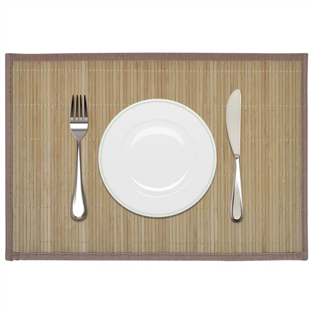 6 Bamboo Placemats 30 X 45 Cm Brown 1 6 Bamboo Placemats 30 X 45 Cm Brown