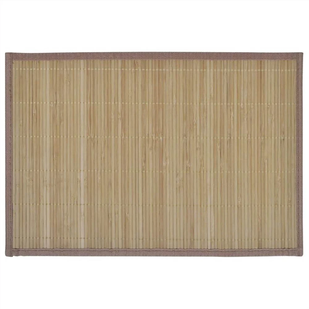 6 Bamboo Placemats 30 X 45 Cm Brown 2 6 Bamboo Placemats 30 X 45 Cm Brown - Image 2