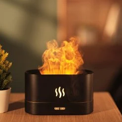 Aromatherapy Diffuser Simulation Flame Mist Humidifier USB Ultrasonic Cool Mist Aroma Essential For Home Office - Black 7 Aromatherapy Diffuser Simulation Flame Mist Humidifier USB Ultrasonic Cool Mist Aroma Essential For Home Office - Black -JIMMY Shop Aromatherapy Diffuser Simulation Flame Mist Humidifier Black 498168 3