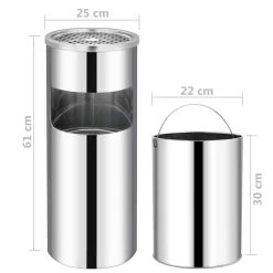 Ashtray Dustbin Hotel 30 L Stainless Steel -JIMMY Shop Ashtray Dustbin Hotel 30 L Stainless Steel 450583 5