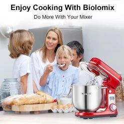 BioloMix BM601 1200W Kitchen Food Stand Mixer, Cream Egg Whisk, Cake Dough Kneader, 6L Capacity, Stainless Steel Bowl, 6-Speed, LED Display - Silver 9 BioloMix BM601 1200W Kitchen Food Stand Mixer, Cream Egg Whisk, Cake Dough Kneader, 6L Capacity, Stainless Steel Bowl, 6-Speed, LED Display - Silver -JIMMY Shop BioloMix BM601 1200W Kitchen Food Stand Mixer Silver 519584 4