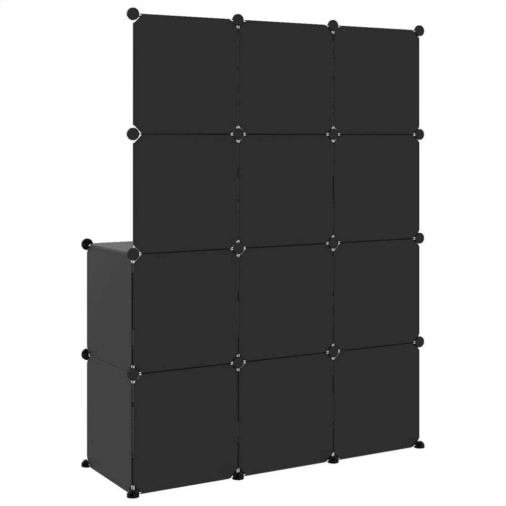 Cube Storage Cabinet For Kids With 10 Cubes Black PP 5 Cube Storage Cabinet For Kids With 10 Cubes Black PP - Image 5