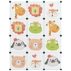 Cube Storage Cabinet For Kids With 12 Cubes Blue PP -JIMMY Shop Cube Storage Cabinet for Kids with 12 Cubes Blue PP 513482 2