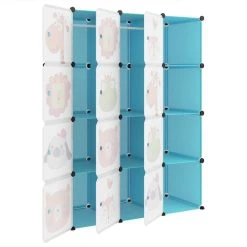 Cube Storage Cabinet For Kids With 12 Cubes Blue PP -JIMMY Shop Cube Storage Cabinet for Kids with 12 Cubes Blue PP 513482 5