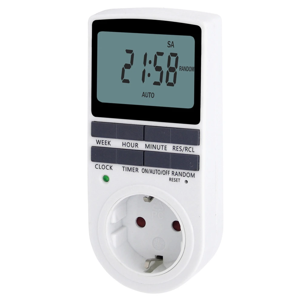 5PCS Digital Electric Timer Socket With 10 Configurable Programs, Large LCD Display, 3680W Back-Up Spare Battery - EU Plug 3 5PCS Digital Electric Timer Socket With 10 Configurable Programs, Large LCD Display, 3680W Back-Up Spare Battery - EU Plug - Image 3