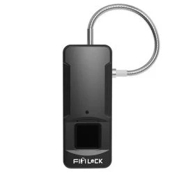 FIPILOCK FL-P4 Portable Smart Fingerprint Padlock Biometric Lock Keyless Anti-theft Universal Security Lock USB Rechargeable IP65 Waterproof Long Standby - Black