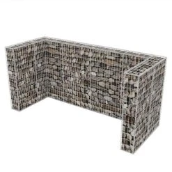 Gabion Triple Wheelie Bin Surround Steel 250x100x120 Cm -JIMMY Shop Gabion Triple Wheelie Bin Surround Steel 250x100x120 cm 444329 3