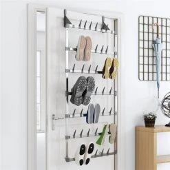 Hanging Shoe Rack Silver 66x13x139 Cm