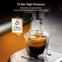 HiBREW H11 1450W Coffee Maker, 19 Bar Semi Automatic Espresso Machine, 1.1L Water Tank, ESE POD Powder Dual Use, Hot Water 10 HiBREW H11 1450W Coffee Maker, 19 Bar Semi Automatic Espresso Machine, 1.1L Water Tank, ESE POD Powder Dual Use, Hot Water -JIMMY Shop HiBREW H11 1450W Coffee Maker 518160 4