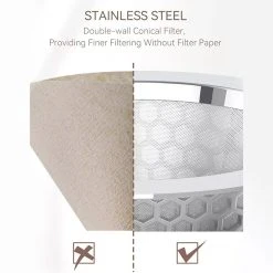 HiBREW H12 3-in-1 America Drip Coffee Machine, 700W Pour Over Tea Coffee Maker, 750ML Water Tank, Glass Teapot - White -JIMMY Shop HiBREW H12 3 in 1 America Drip Coffee Machine 518147 3