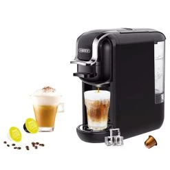 HiBREW H2A 1450W Espresso Coffee Machine, 19 Bar Extraction, Hot/Cold 4-in-1 Multiple Capsule Coffee Maker - Black
