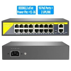 JIMMY Shop -JIMMY Shop Hiseeu 48V 16 Ports POE Switch 498602 1