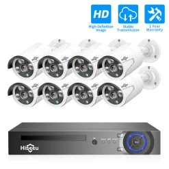 Hiseeu 5MP H.265 8CH POE Security Surveillance Camera System Kit Set AI Face Detection Audio Record IP Home