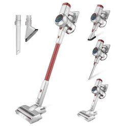 INSE S7 Cordless Vacuum Cleaner 220W Brushless Motor 25000Pa Suction With LED Headlight Up To 45 Mins Runtime - Red