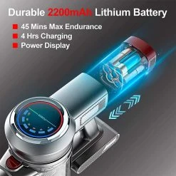 INSE S7 Cordless Vacuum Cleaner 220W Brushless Motor 25000Pa Suction With LED Headlight Up To 45 Mins Runtime - Red -JIMMY Shop INSE Cordless Vacuum Cleaner 25000 Pa 6 in 1 Stick Vacuum with High D 472757 4