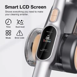 JIMMY H10 Pro Flexible Smart Handheld Cordless Vacuum Cleaner 245AW 26Kpa Suction Intelligent Dust Sensor 3000mAH Battery 90min Run Time 600ml Dust Cup LCD Screen With 6 LED Headlights - Silver -JIMMY Shop JIMMY H10 Pro Cordless Handheld Vacuum Cleaner EU Plug Silver 513803 3