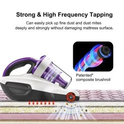 JIMMY JV12 Anti-mite Vacuum Cleaner 400W Strong Power Ultrasound UV-C Sterilization 220mm Widened Suction Port With Patented Composite Brush Roll Dual Cyclone & MIF Filter 0.4L Dust Cup - White -JIMMY Shop JIMMY JV12 Anti mite Vacuum Cleaner 499389 2