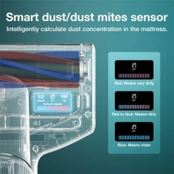 JIMMY BX7 Pro Anti-Mite Vacuum Cleaner 700W Powerful Motor UV-C Sterilization Killing 99.99% Bacteria 60 Celsius Constant High-Temperature Intelligent Dust Recognition 3 Modes LED Display For Bed, Pet Hair, Sofa, Clothing - Blue -JIMMY Shop Jimmy BX7 Pro Handheld Anti mite Vacuum Cleaner 498211 4