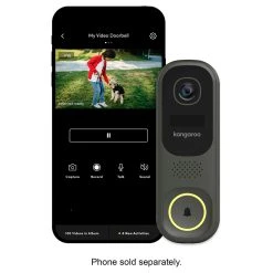 Kangaroo B0010 Smart WiFi Camera Doorbell With Chime, Color Night Vision, Two-Way Talk, On-demand Livestream, Rechargeable Batteries Powered - Black 7 Kangaroo B0010 Smart WiFi Camera Doorbell With Chime, Color Night Vision, Two-Way Talk, On-demand Livestream, Rechargeable Batteries Powered - Black -JIMMY Shop Kangaroo B0010 Smart WiFi Camera Doorbell with Chime Black 518550 3
