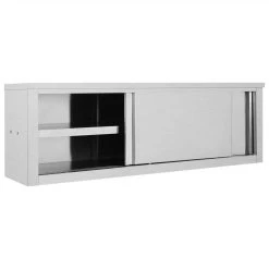 Kitchen Wall Cabinet With Sliding Doors 150x40x50 Cm Stainless Steel 8 Kitchen Wall Cabinet With Sliding Doors 150x40x50 Cm Stainless Steel -JIMMY Shop Kitchen Wall Cabinet with Sliding Doors 150x40x50 cm Stainless Steel 443357 2