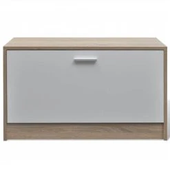 Oak And White 3-in-1 Wooden Shoe Cabinet Set 10 Oak And White 3-in-1 Wooden Shoe Cabinet Set -JIMMY Shop Oak and White 3 in 1 Wooden Shoe Cabinet Set 437597 4