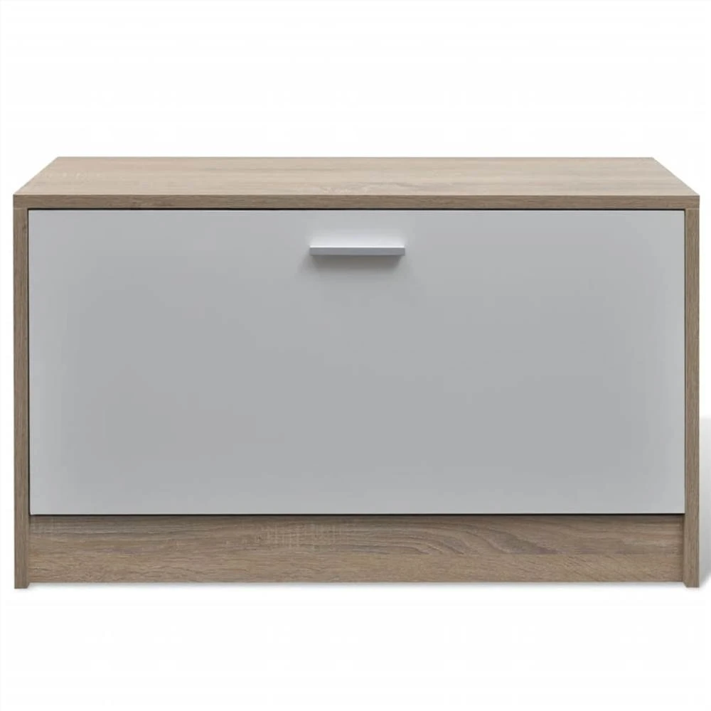 Oak And White 3-in-1 Wooden Shoe Cabinet Set 5 Oak And White 3-in-1 Wooden Shoe Cabinet Set - Image 5