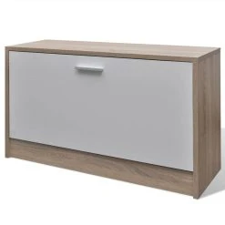 Oak And White 3-in-1 Wooden Shoe Cabinet Set 11 Oak And White 3-in-1 Wooden Shoe Cabinet Set -JIMMY Shop Oak and White 3 in 1 Wooden Shoe Cabinet Set 437597 5