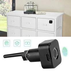 Portable Automatic Smart Fingerprint Electronic Lock Anti-theft Padlock Waterproof USB Charging Long Battery Life 360-degree Upgrade Chip 0.5s Recognition Luggage Suitcase Lock - Black -JIMMY Shop Portable Automatic Smart Fingerprint Electronic Lock Black 900698