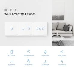 SONOFF T1EU1C-TX 1 Gang Smart WiFi Wall Light Switch Google Home/Alexa -JIMMY Shop SONOFF T1EU1C TX 1 Gang Smart WiFi Wall Light Switch 497668 5