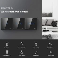 SONOFF T3EU1C Intelligent Switch AC 100-240V 1 Gang TX Series WIFI Wall Switch 433Mhz RF Remote Controlled Wifi Switch -JIMMY Shop SONOFF T3EU1C Intelligent Switch 497832 2