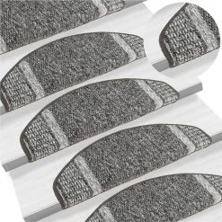 Self-adhesive Carpet Stair Treads 15 Pcs Grey 65x25 Cm