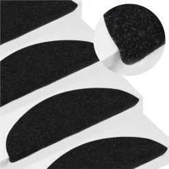 Self-adhesive Stair Mats 15 Pcs 65x26 Cm Black