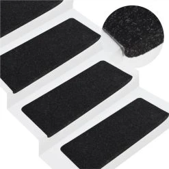 Self-adhesive Stair Mats 15 Pcs 65x28 Cm Anthracite