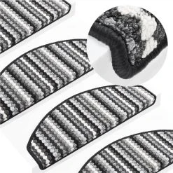 Self-adhesive Stair Mats 15 Pcs 65x28 Cm Multicolour Anthracite