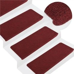Self-adhesive Stair Mats 15 Pcs 65x28 Cm Red