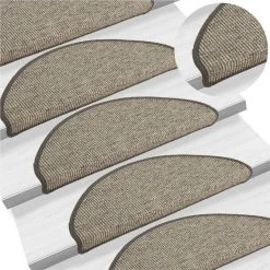 Self-adhesive Stair Mats 15 Pcs Grey And Beige 65x25 Cm