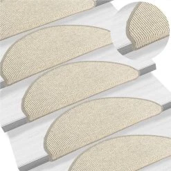 Self-adhesive Stair Mats 15 Pcs Silver 65x25 Cm