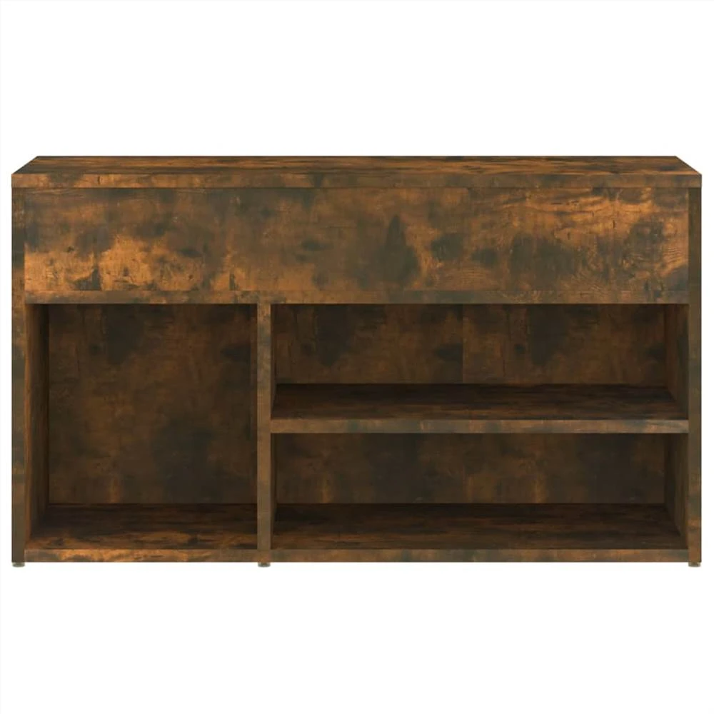 Shoe Bench Smoked Oak 80x30x45 Cm Engineered Wood 6 Shoe Bench Smoked Oak 80x30x45 Cm Engineered Wood - Image 6