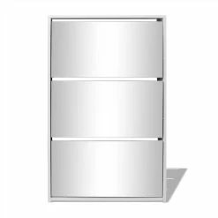 Shoe Cabinet 3-Layer Mirror White 63x17x102.5 Cm -JIMMY Shop Shoe Cabinet 3 Layer Mirror White 63x17x102 5 cm 443762 2