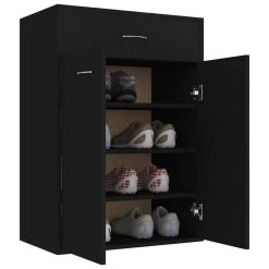 Shoe Cabinet Black 60x35x84 Cm Chipboard -JIMMY Shop Shoe Cabinet Black 60x35x84 cm Chipboard 442626 3