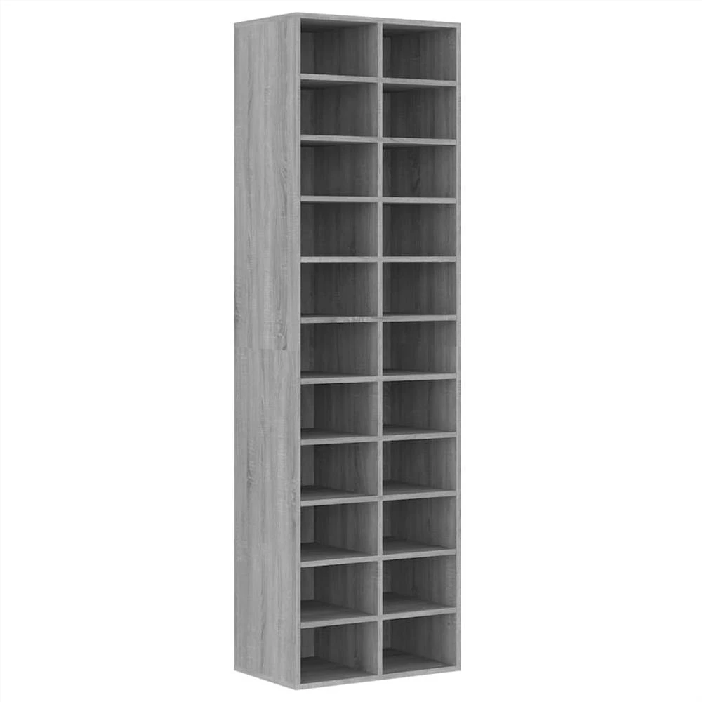 Shoe Cabinet Grey Sonoma 54x34x183 Cm Engineered Wood 2 Shoe Cabinet Grey Sonoma 54x34x183 Cm Engineered Wood - Image 2